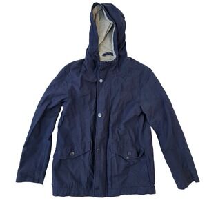 Old Navy Boys Navy Blue Hooded Field Jacket Jersey Lined Size L 10-12